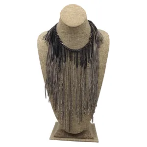 Chanel 2014 Multi Strand Fringe Chain Necklace