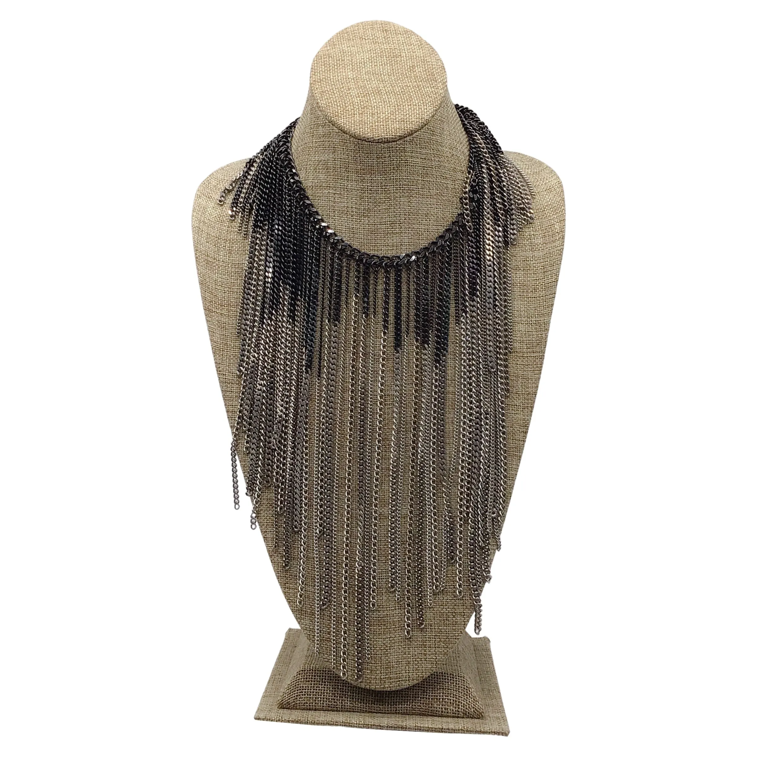 Chanel 2014 Multi Strand Fringe Chain Necklace