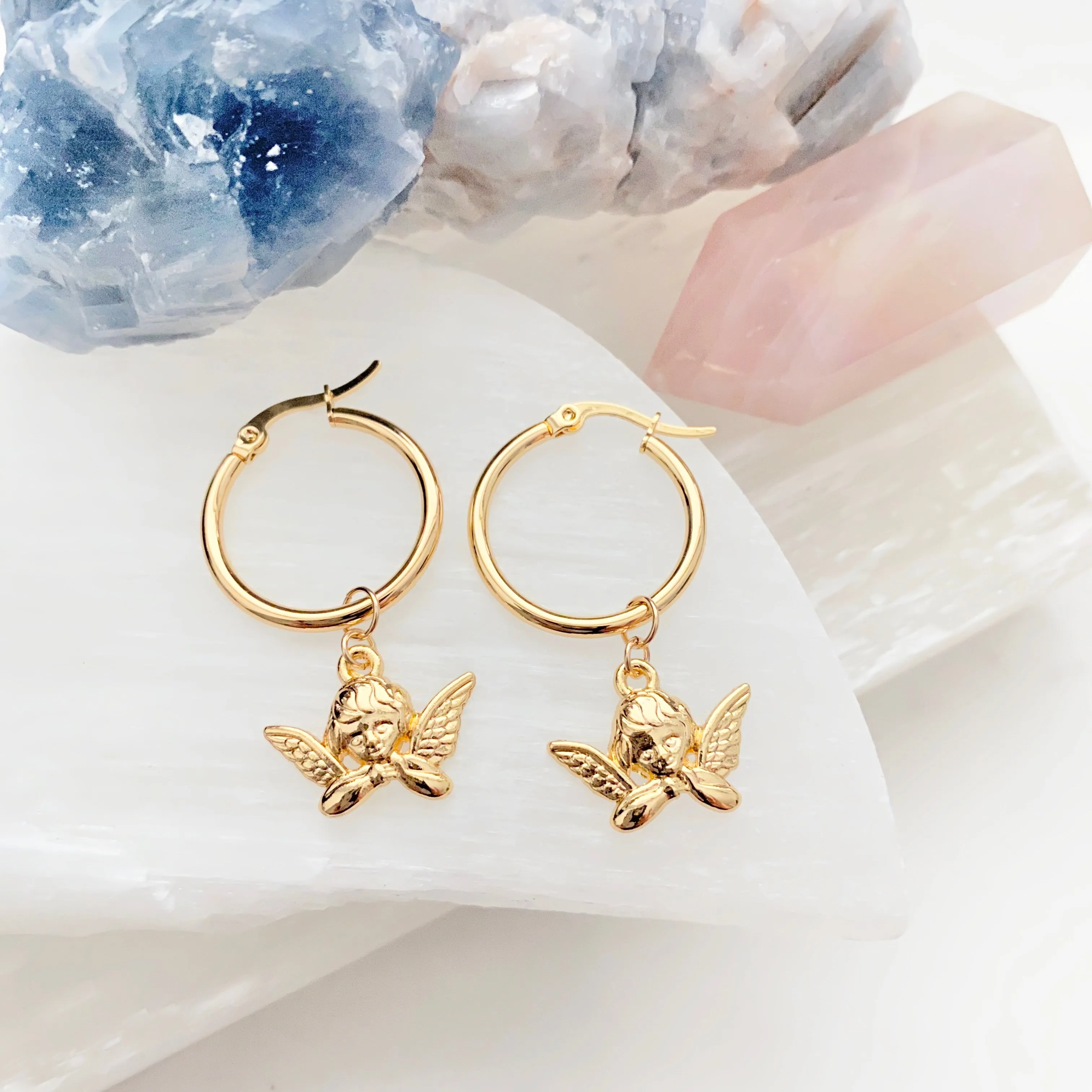 Cherub Hoop Earrings