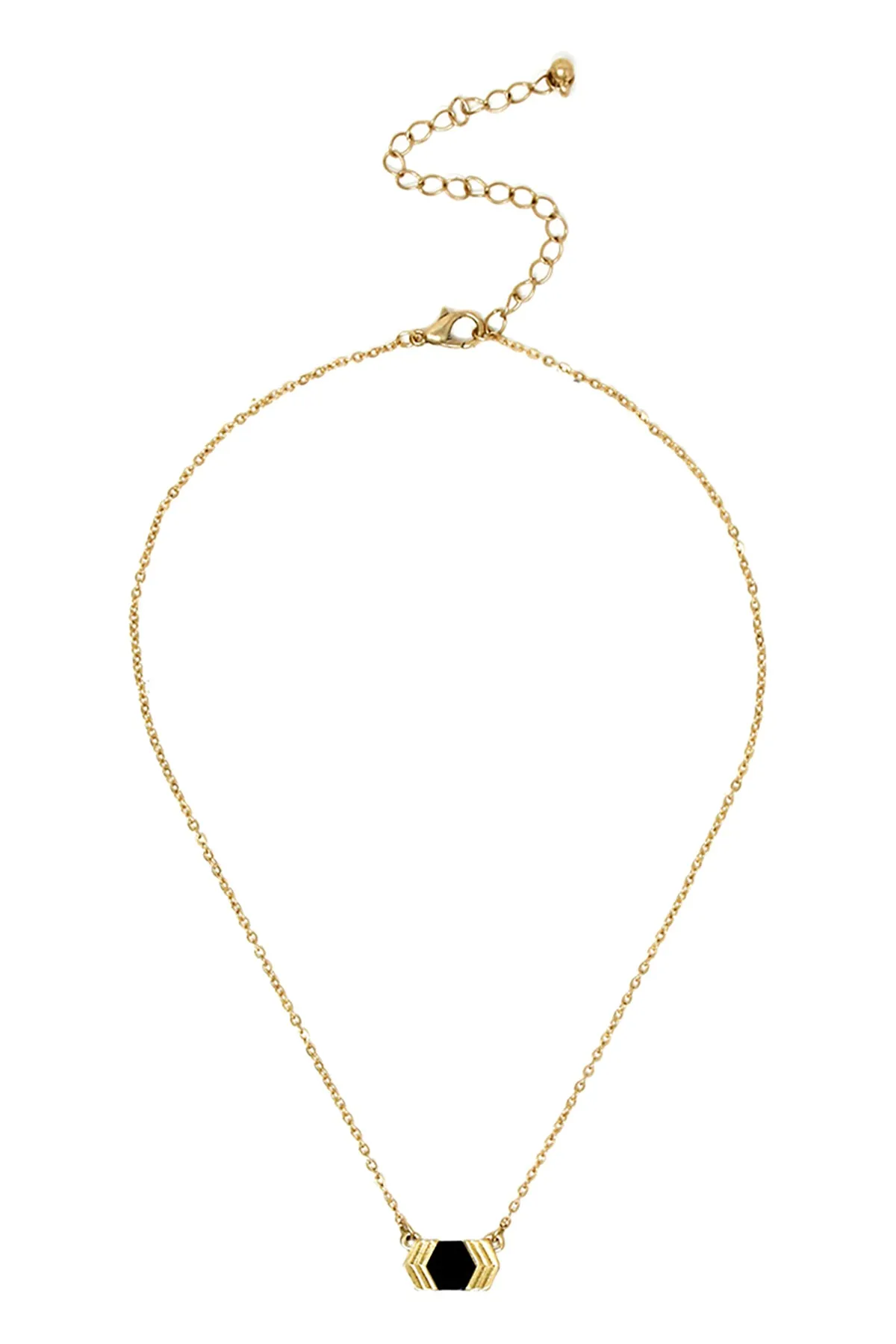 CHEVRON STONE CHAIN NECKLACE