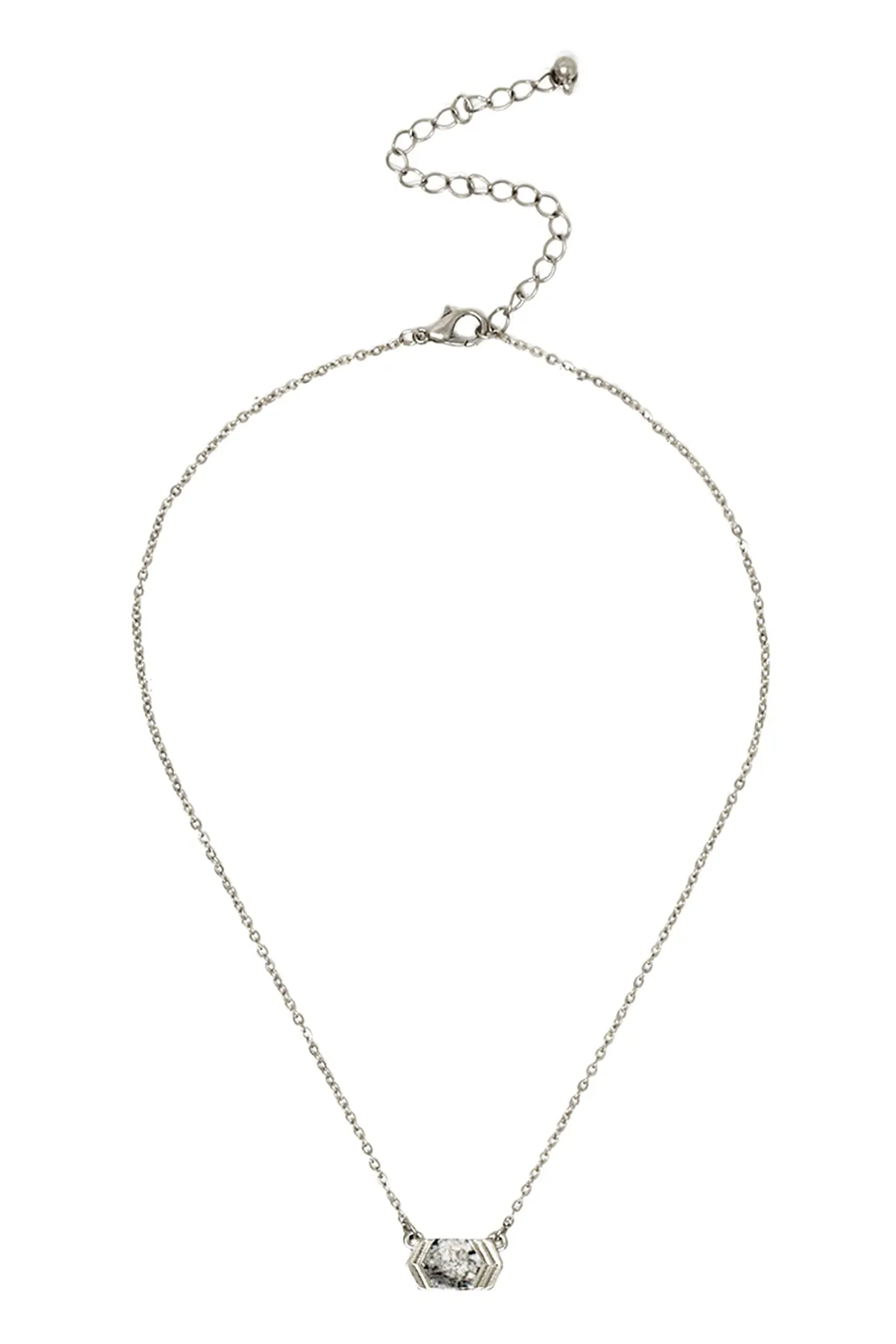 CHEVRON STONE CHAIN NECKLACE