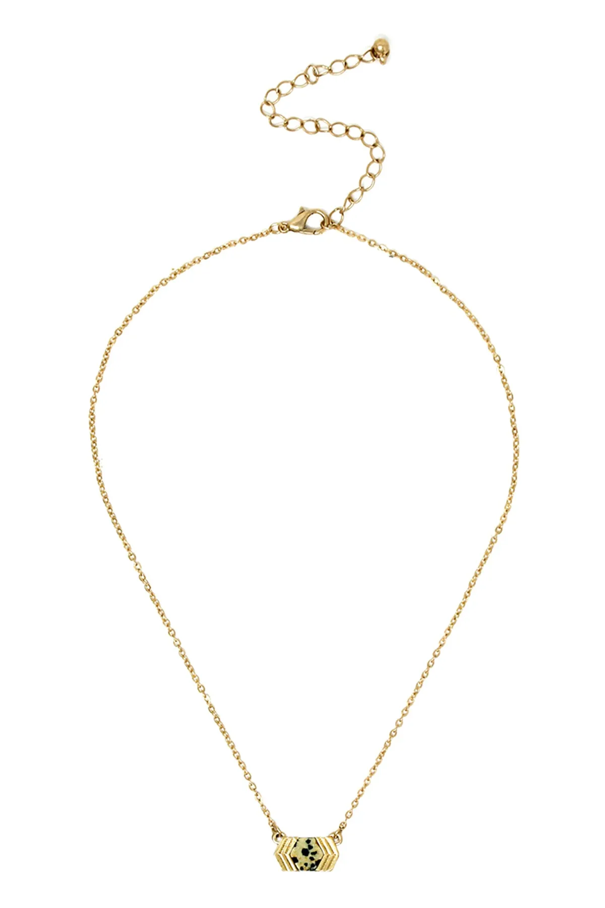 CHEVRON STONE CHAIN NECKLACE