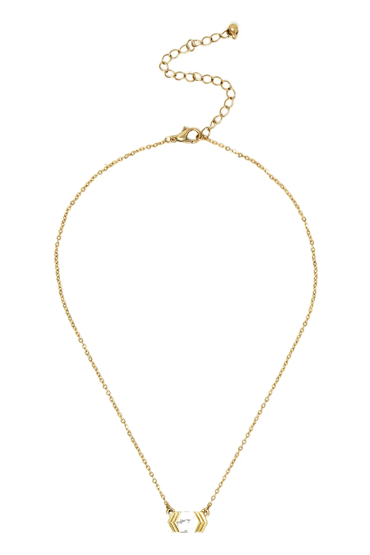 CHEVRON STONE CHAIN NECKLACE
