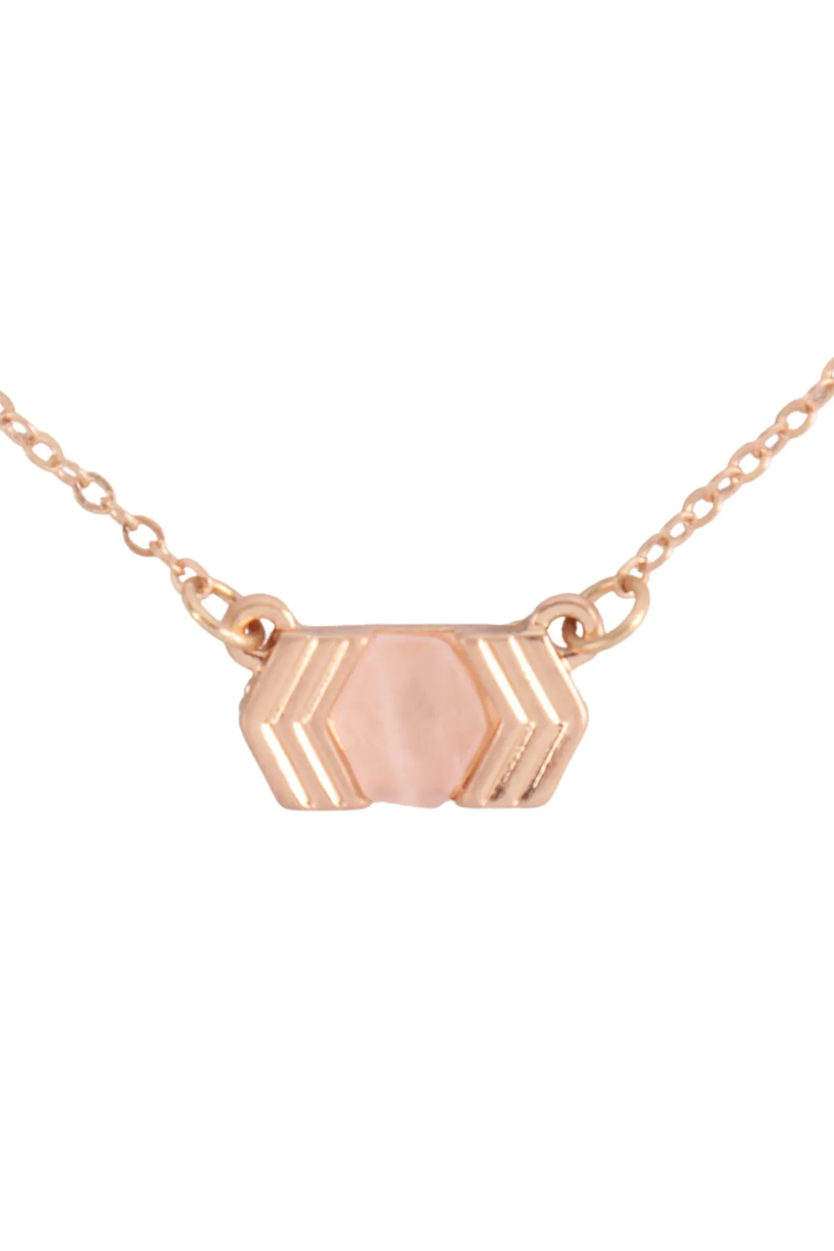 CHEVRON STONE CHAIN NECKLACE