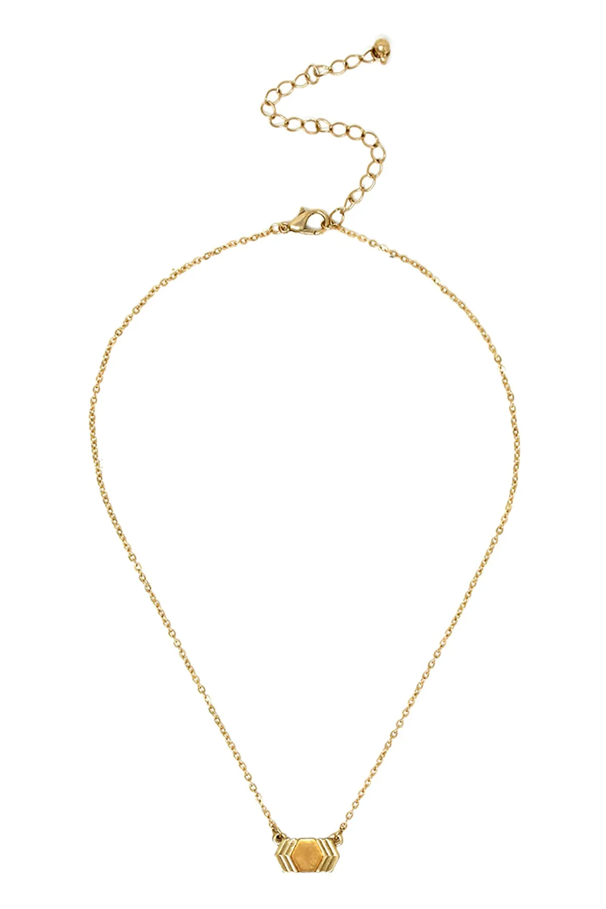 CHEVRON STONE CHAIN NECKLACE