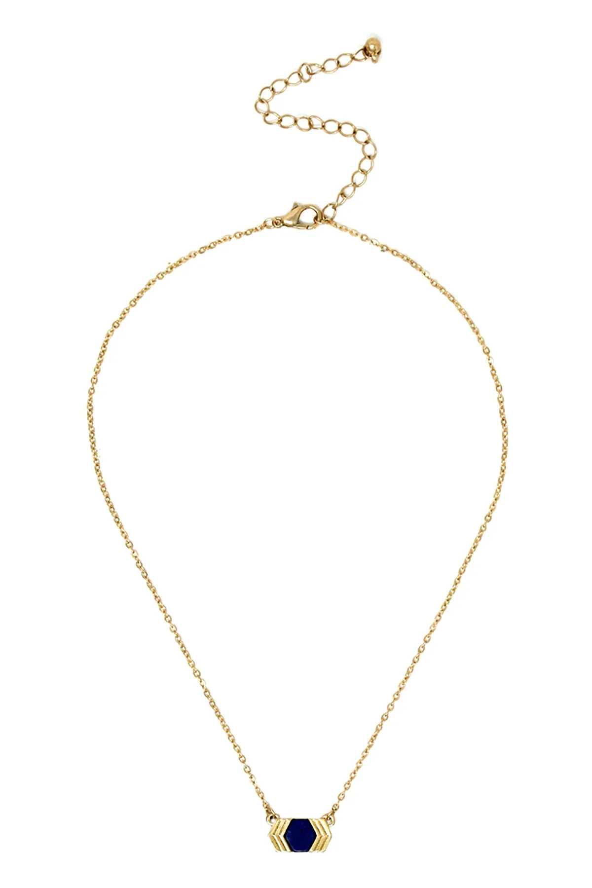 CHEVRON STONE CHAIN NECKLACE