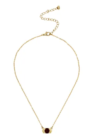 CHEVRON STONE CHAIN NECKLACE