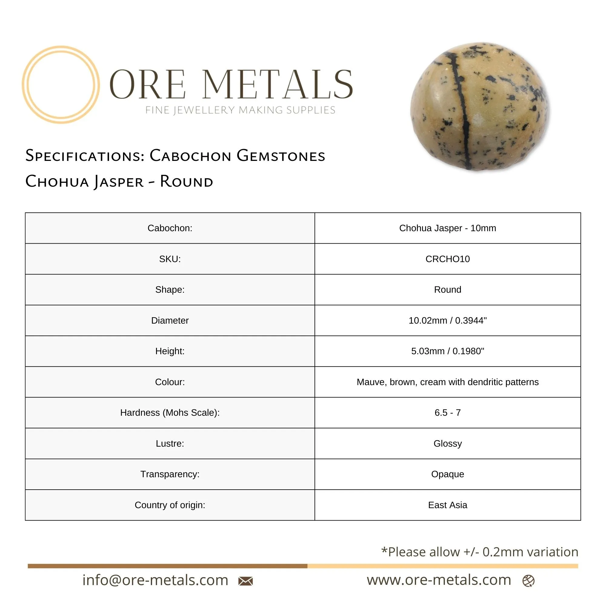 Chohua Jasper - Round Cabochon