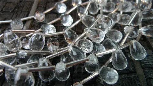 Churchill Private Label Tear Drop Rock Crystal and Sterling Silver Torsade Necklace
