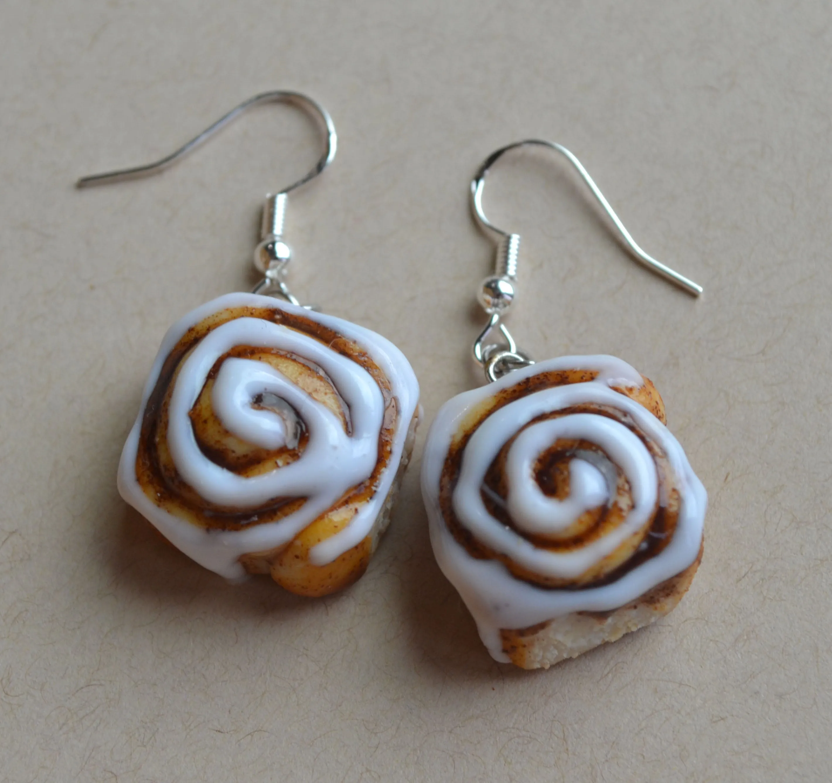 Cinnamon Roll Hook Earrings