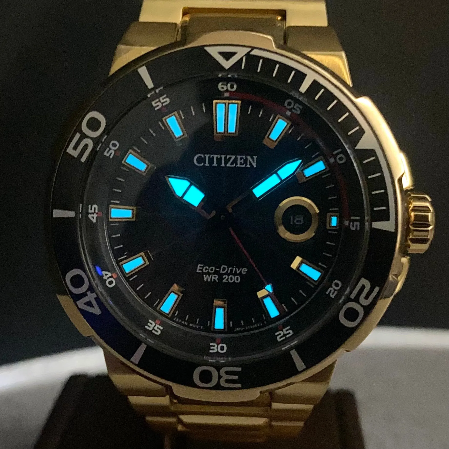 CITIZEN Endeavor Watch Eco-Drive WR 200 Diver Wristwatch Ref. AW1422-50E ALL S.S.