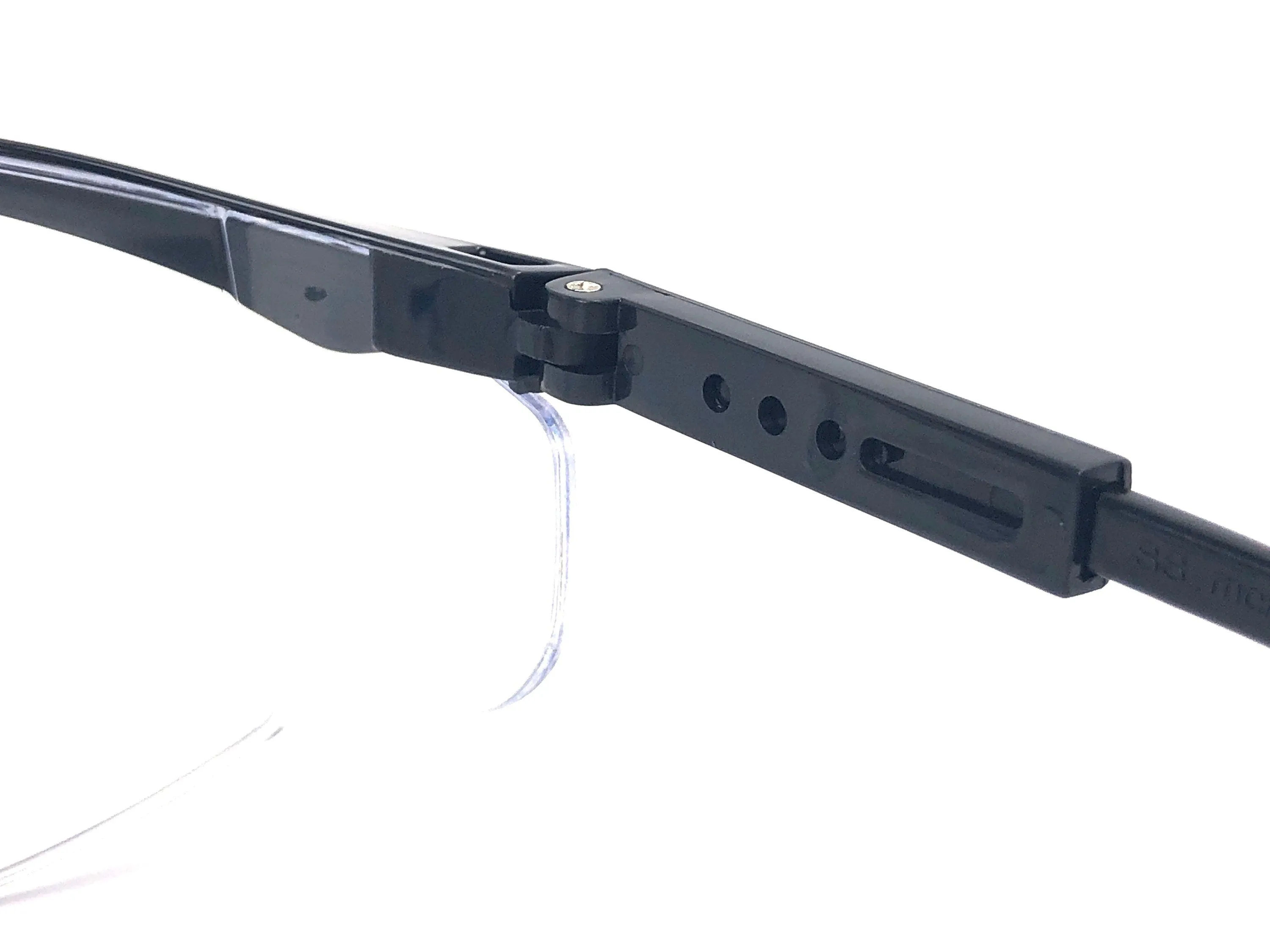 Clear safety glasses with black temples and top bar , SKU #SS11OAF
