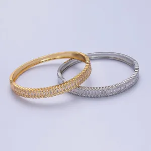 Clearance Pricing BLOWOUT 24K Gold Filled Slim Round CZ Stone Buckle Bangle Bracelet For Wholesale Bangles & Jewelry WA-953 WA-954