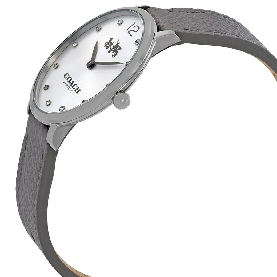 Coach Slim Easton Silver Dial Ladies Leather Watch 14502686