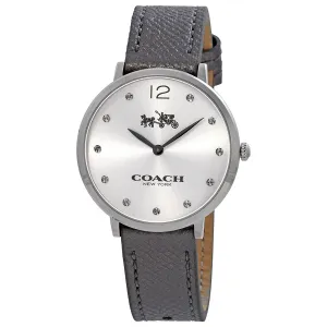 Coach Slim Easton Silver Dial Ladies Leather Watch 14502686