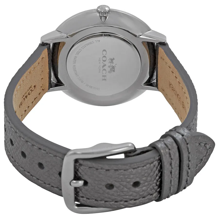 Coach Slim Easton Silver Dial Ladies Leather Watch 14502686