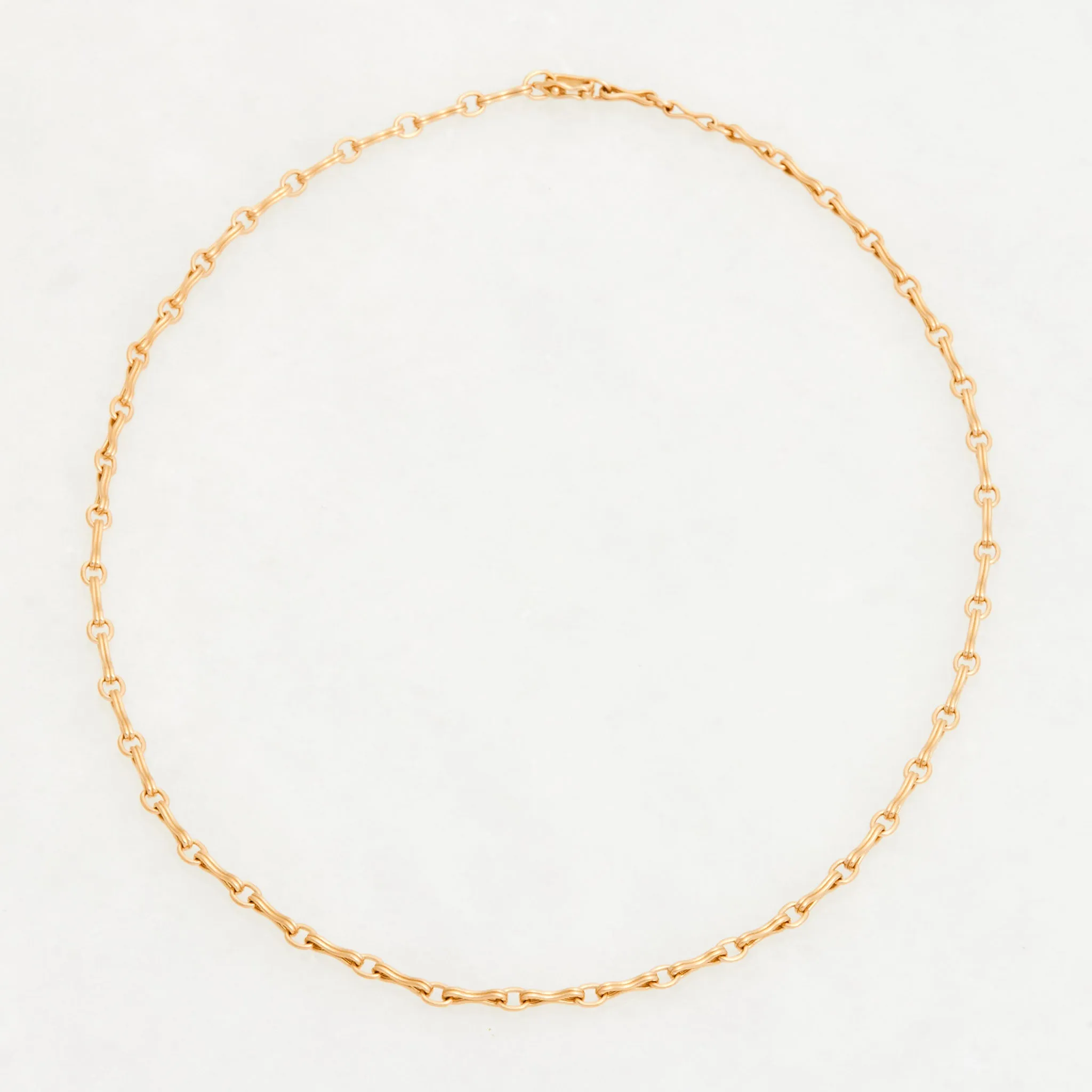 Column Chain Necklace, 18K Yellow Gold, Small Link, 16"