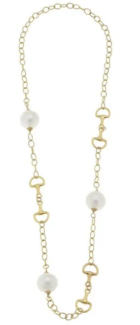 Cotton Pearl Horse Bit Necklace