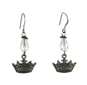 Crown Earrings Pewter
