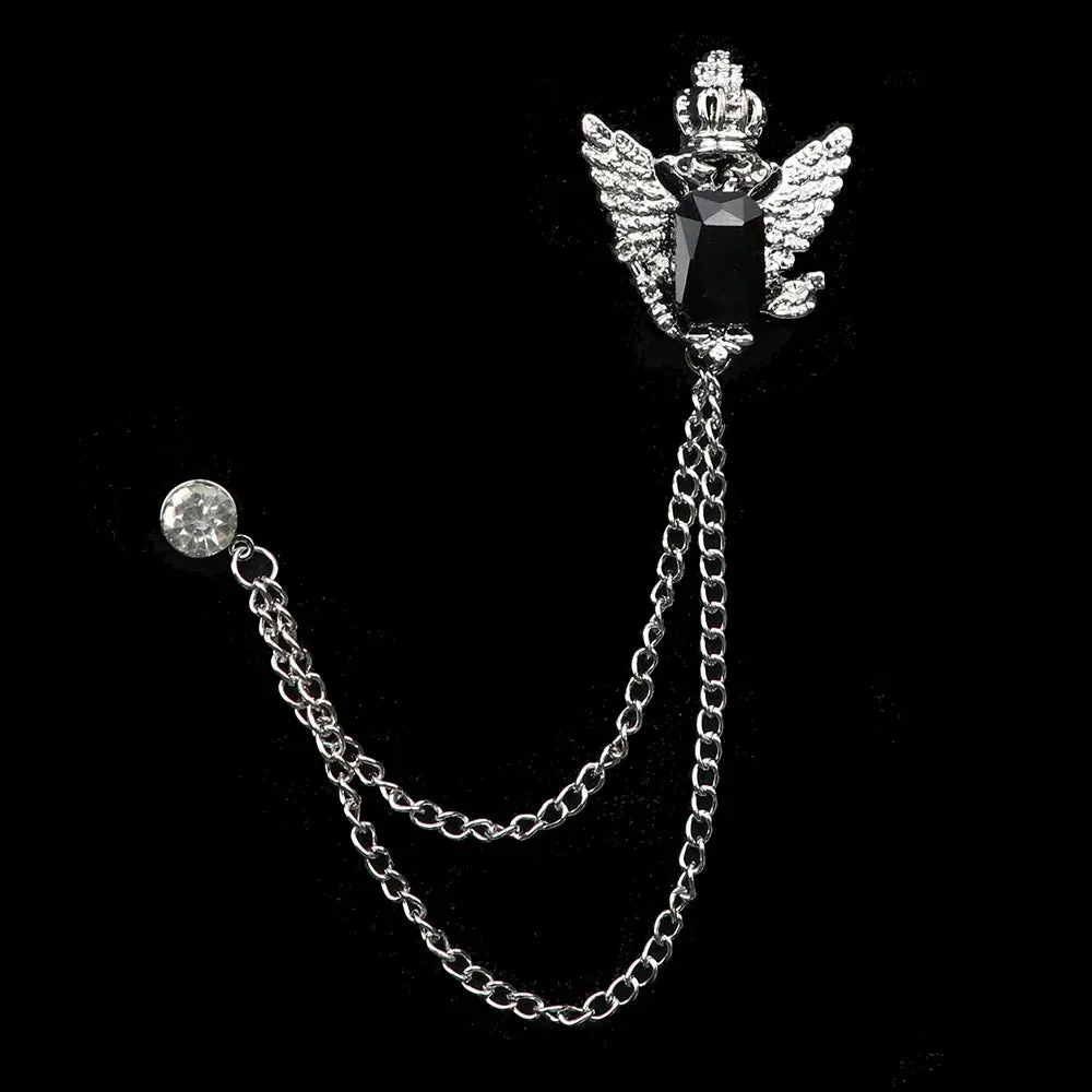 Crystal Tassel Chain Pin