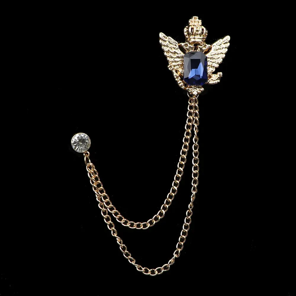 Crystal Tassel Chain Pin