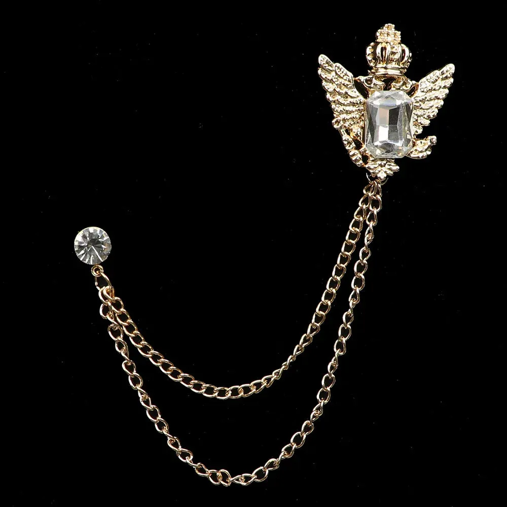 Crystal Tassel Chain Pin