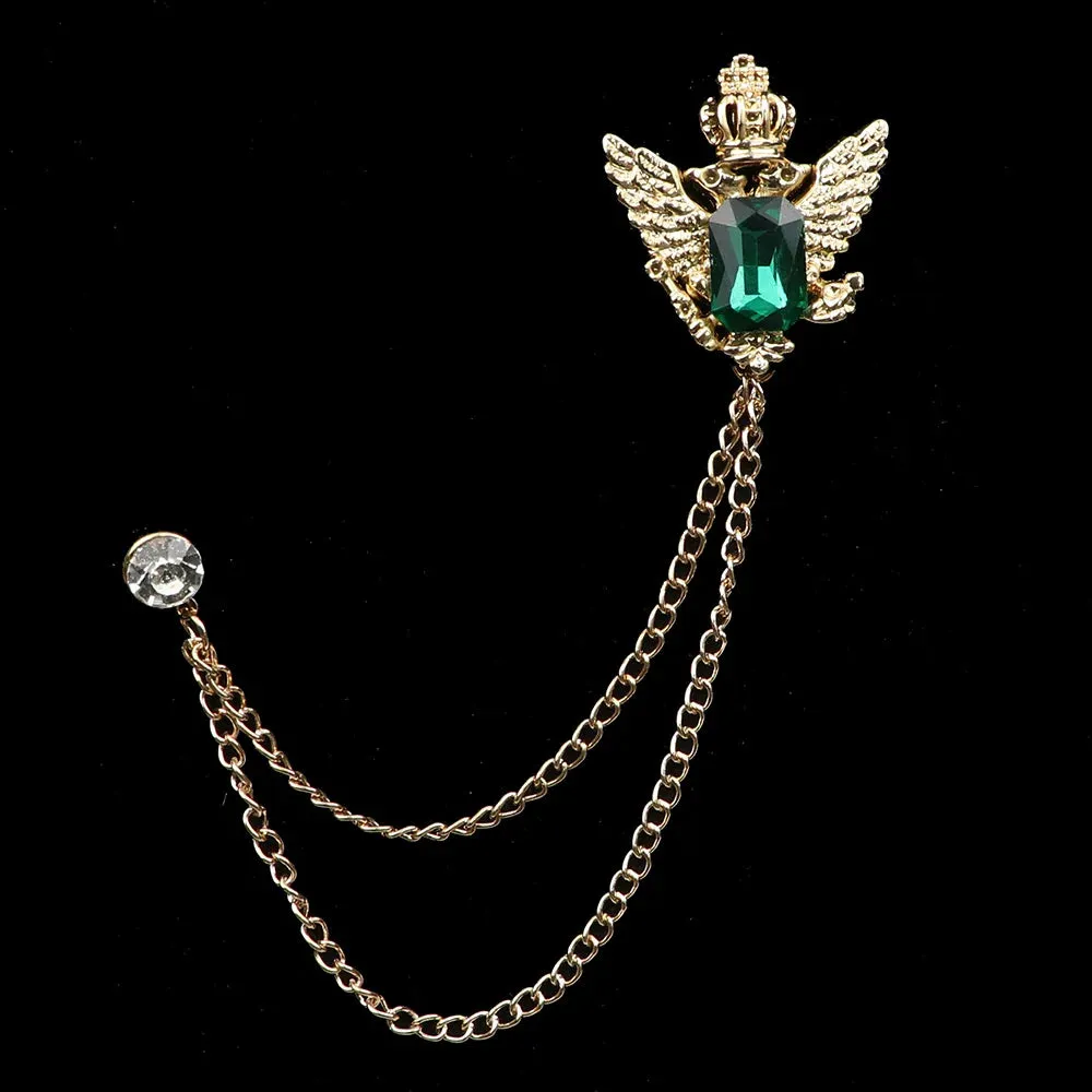 Crystal Tassel Chain Pin