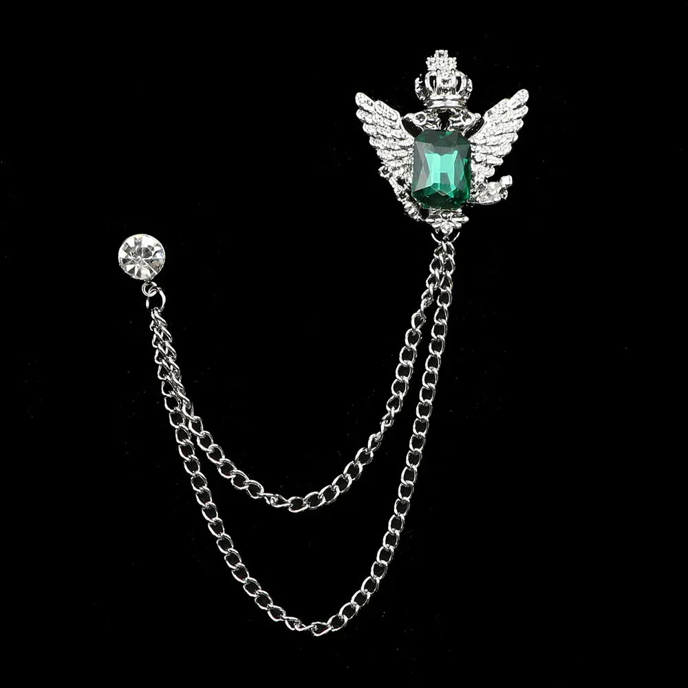 Crystal Tassel Chain Pin