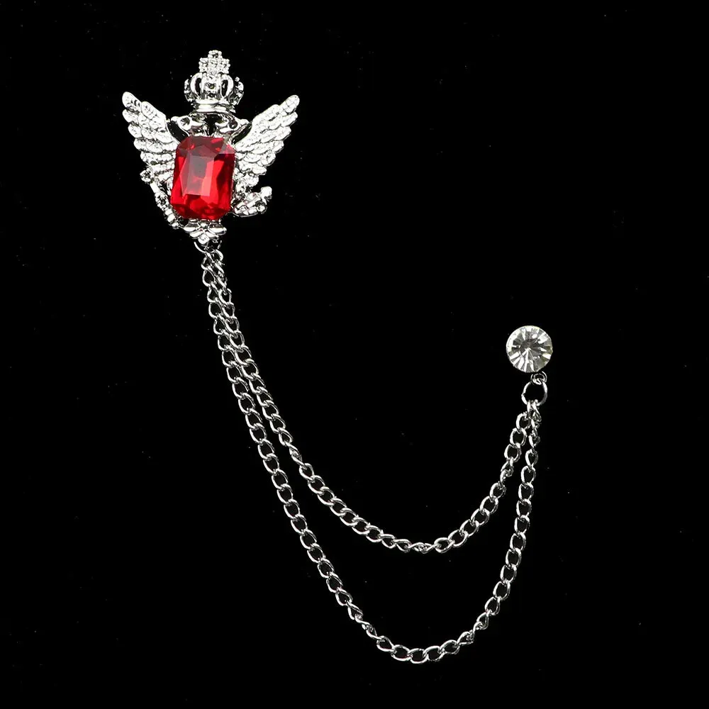 Crystal Tassel Chain Pin