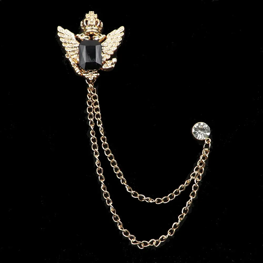 Crystal Tassel Chain Pin