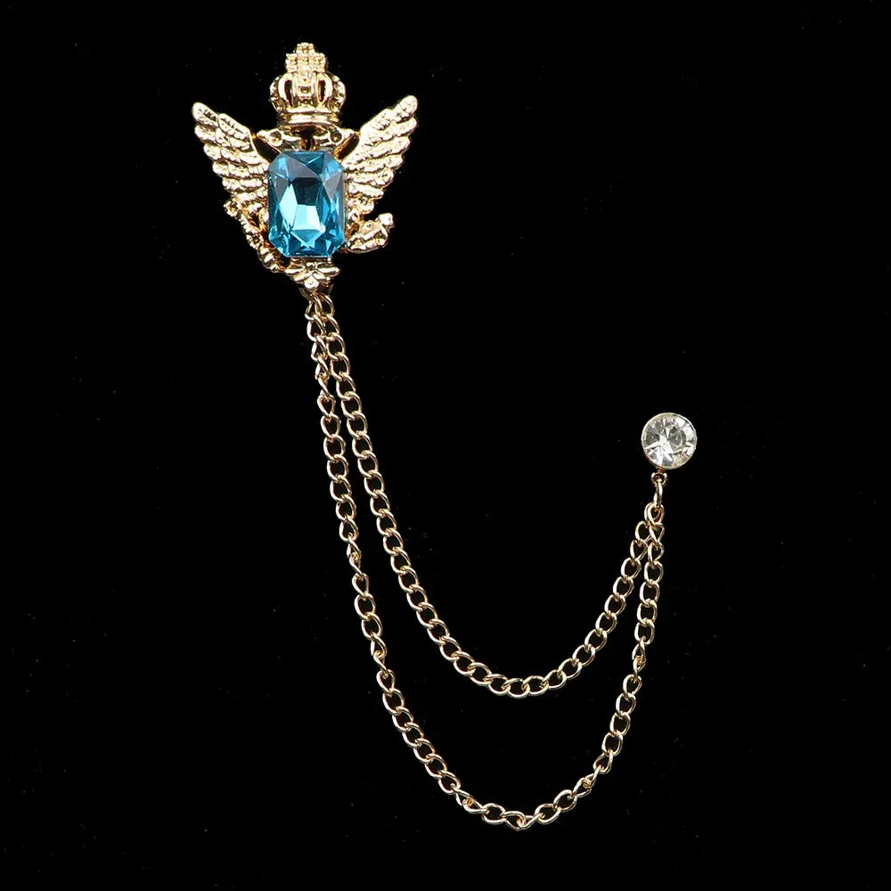 Crystal Tassel Chain Pin