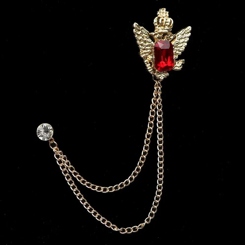 Crystal Tassel Chain Pin