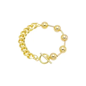 Cuban Chain X Ball Toggle Bracelet