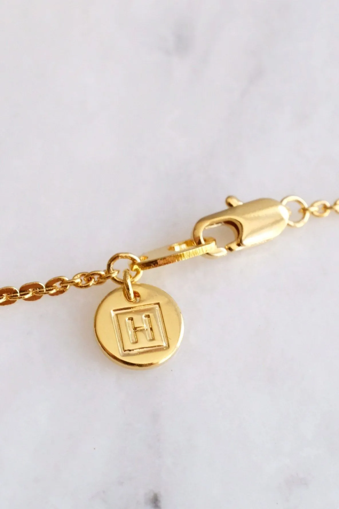 Da Lat 16K Gold Plated Rectangular Bar Buffalo Horn Pendant Necklace