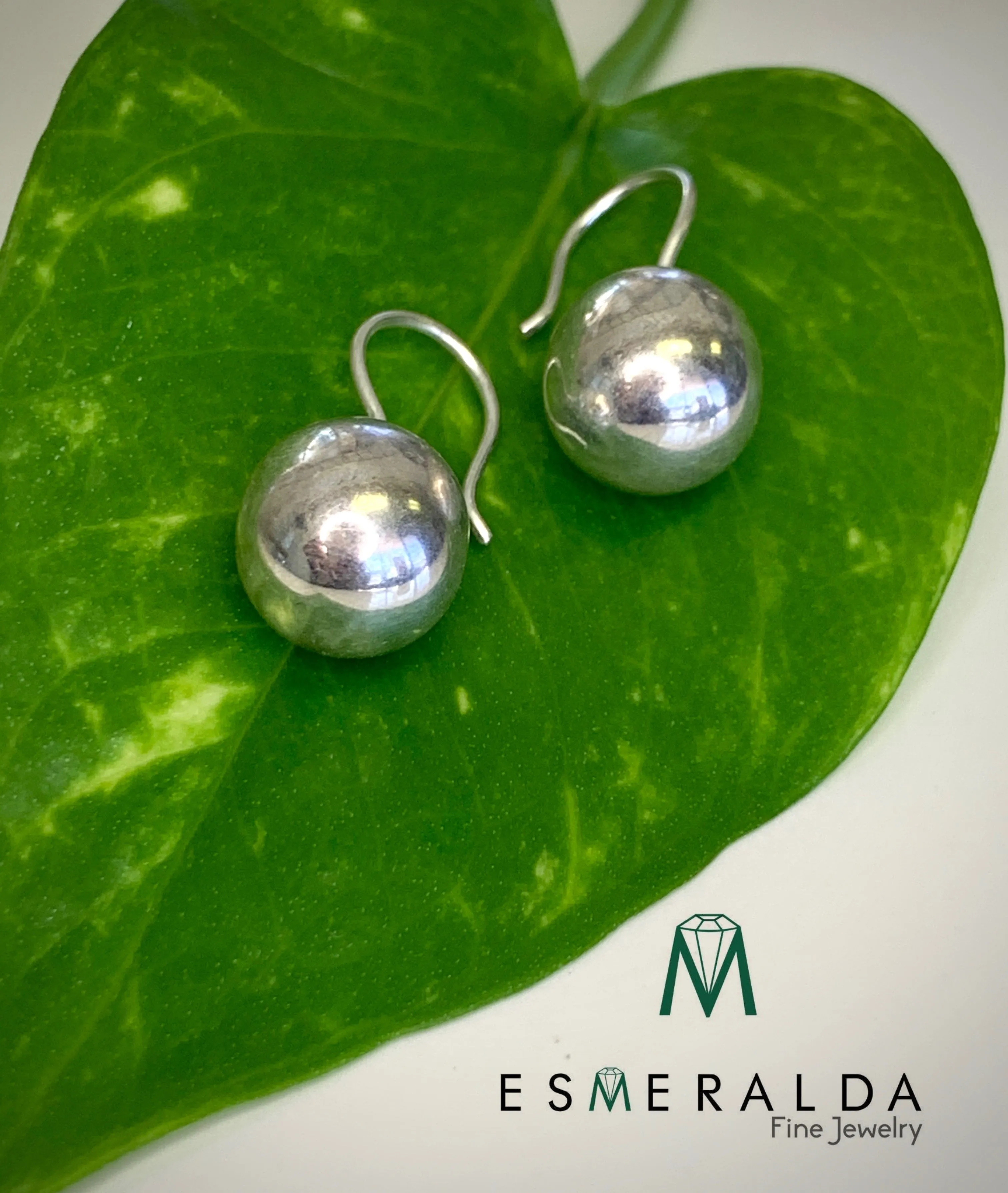 Dangle Ball Silver Earrings
