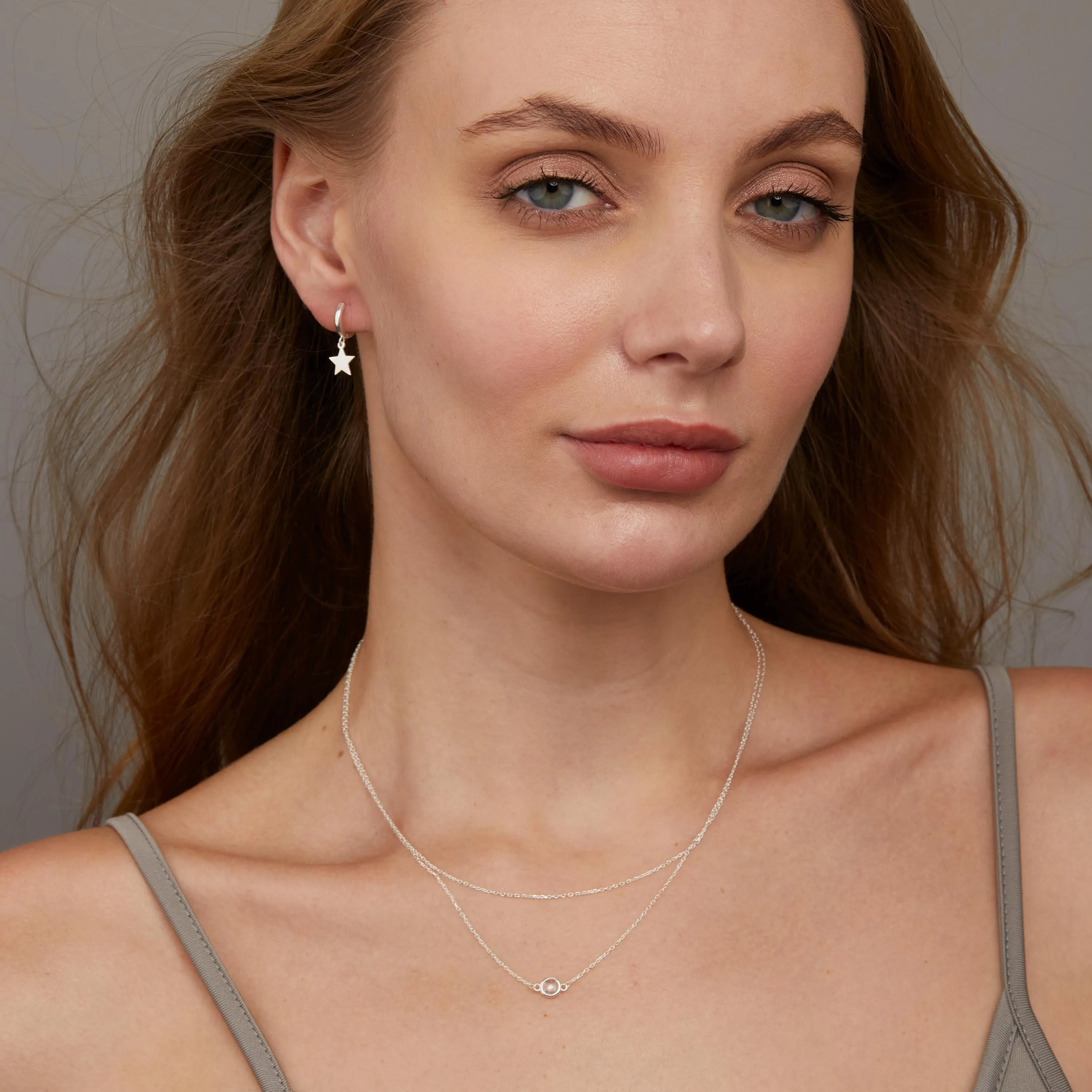 Dangling Star Hoop Earrings - 18K Gold Vermeil