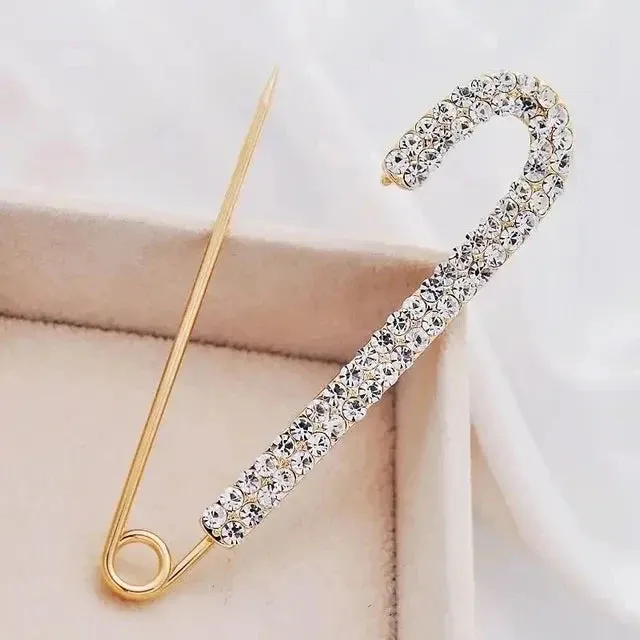 Delicate Green Crystal Lucky Four Leaf Clover Brooches for Women