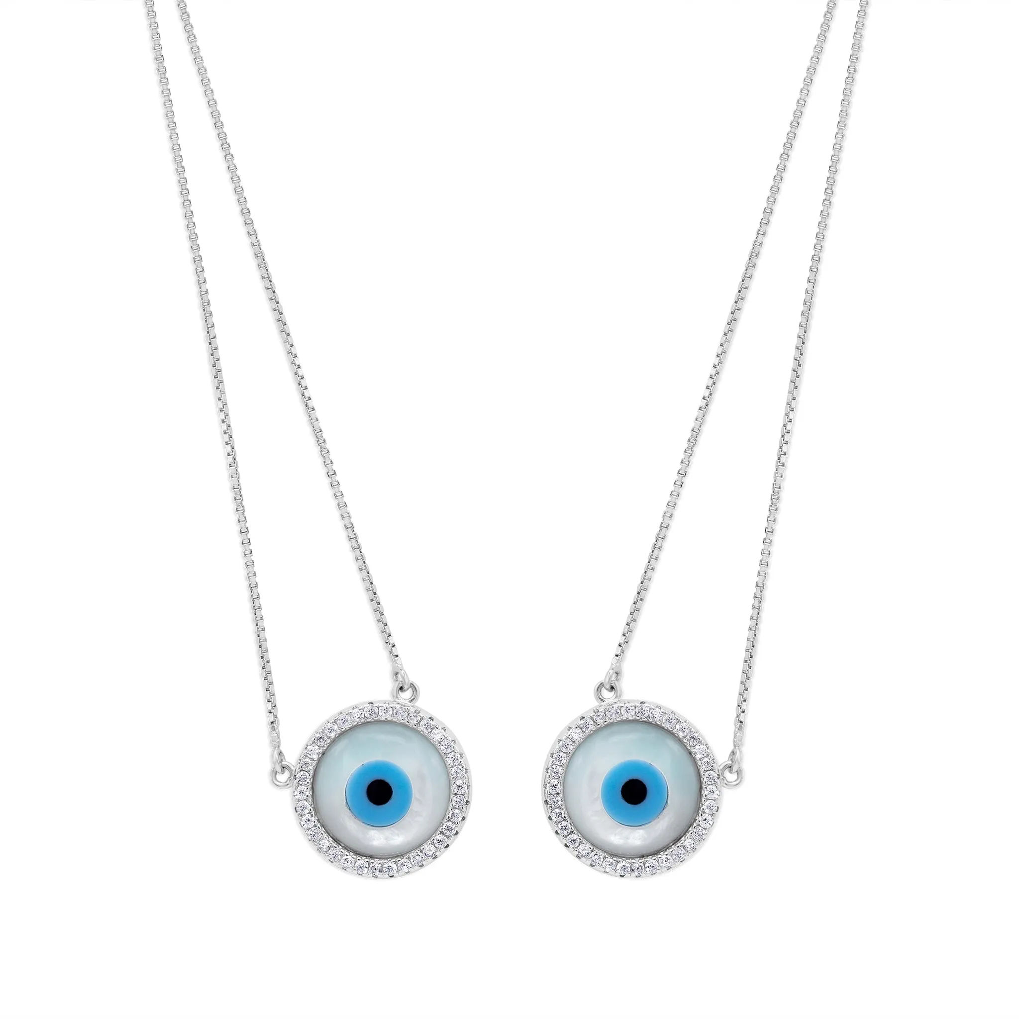 Diamond and Mother of Pearl Evil eye  Escapularia