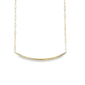 Diamond Bar Paperclip Chain Necklace