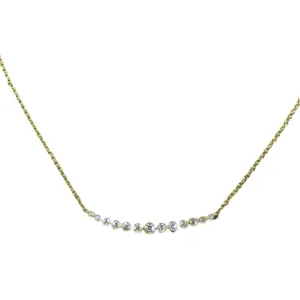 Diamond Bezel Set Bar Necklace