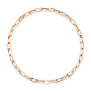 Diamond Pavé Paper Clip Link Necklace