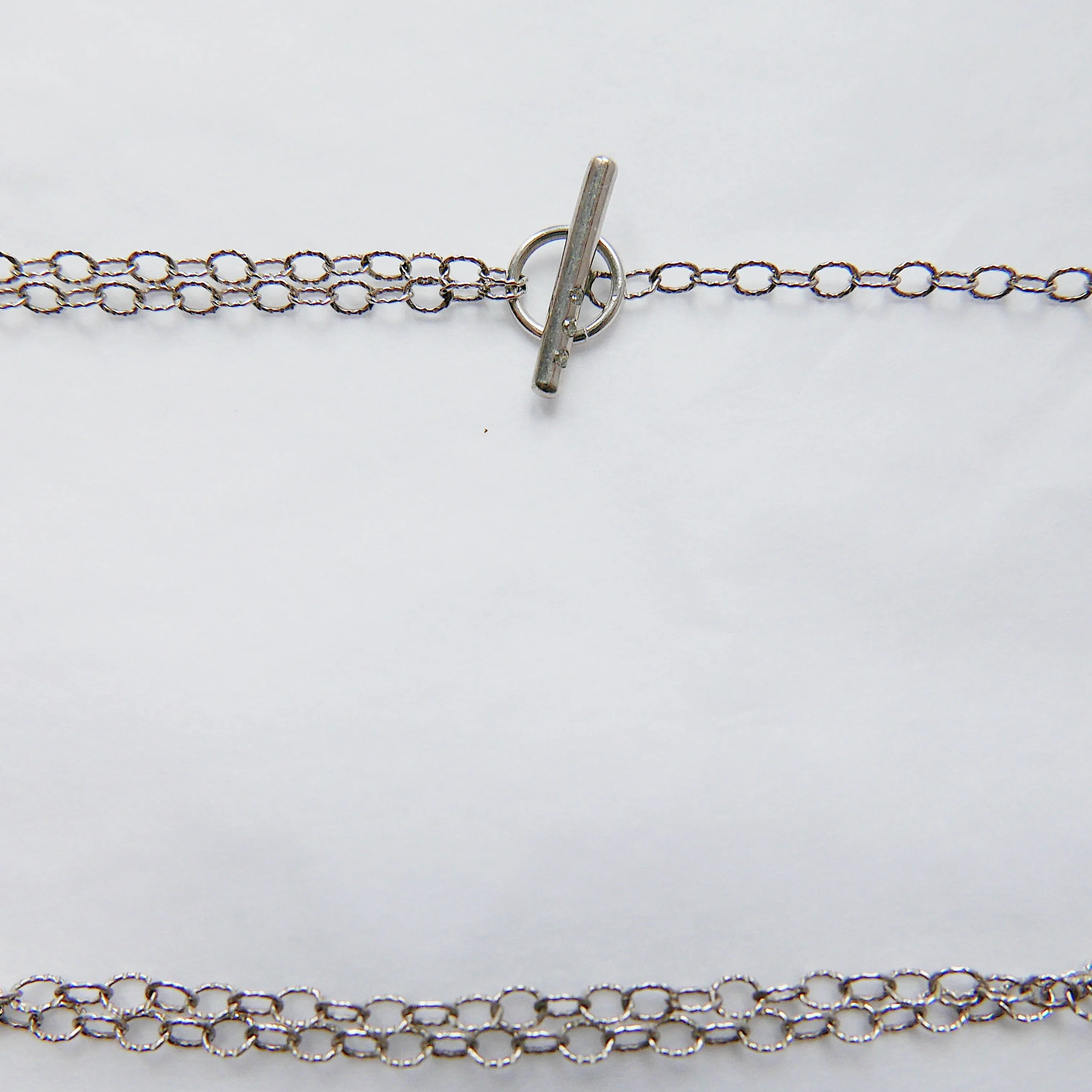 Double Chain Diamond Bar Necklace - Small