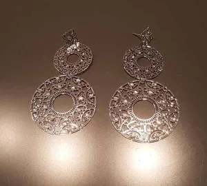 Double Hoops with Crystals Earrings