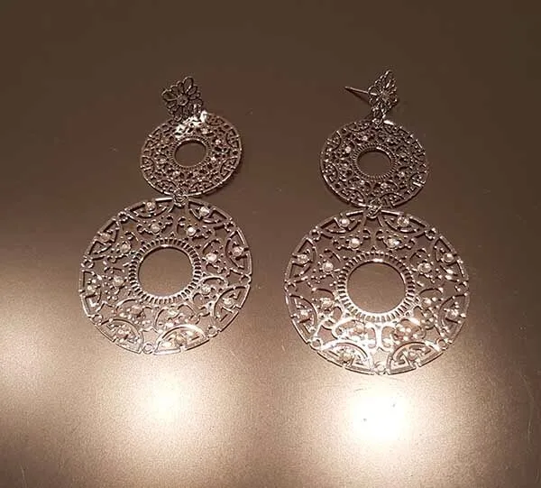 Double Hoops with Crystals Earrings