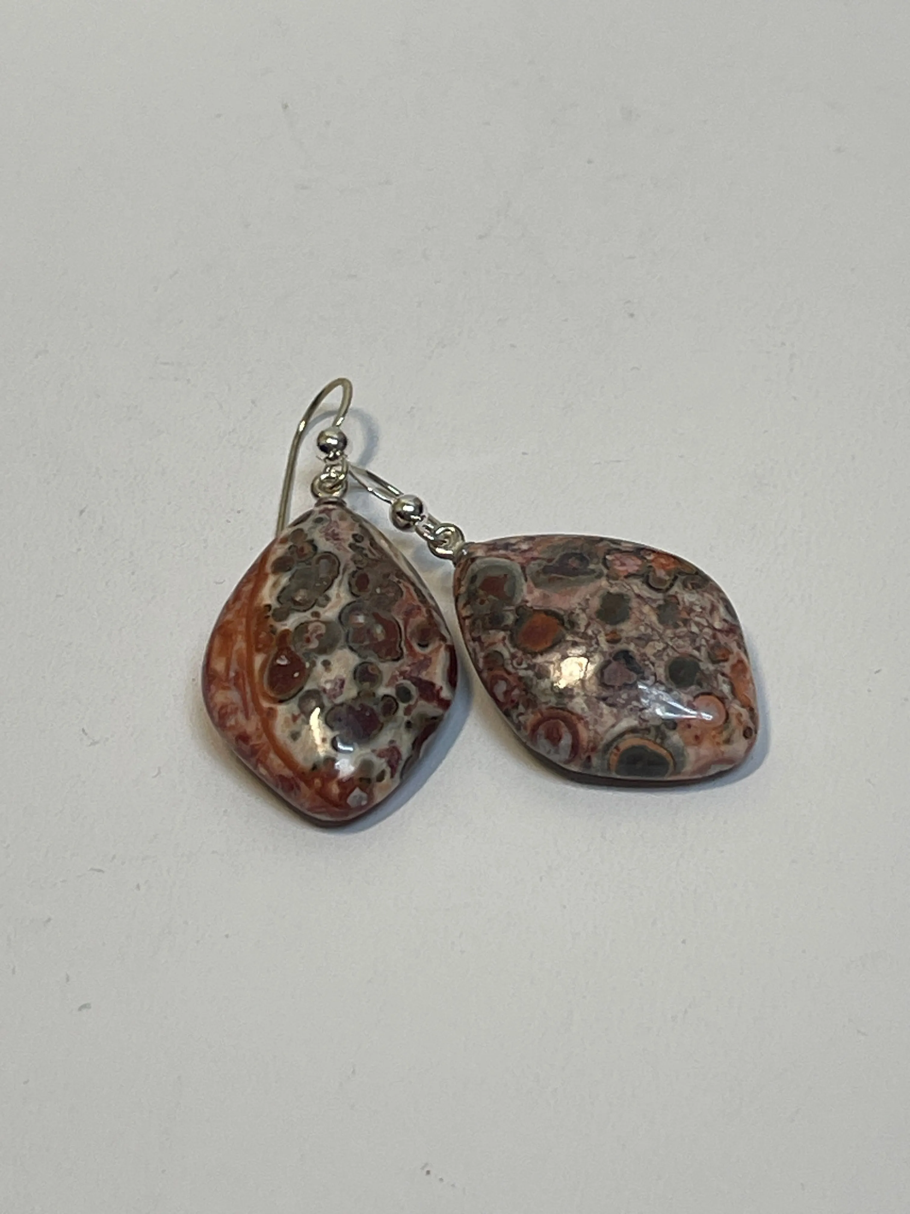 EARRINGS DANGLE/DROP  CMB in RED & TAN