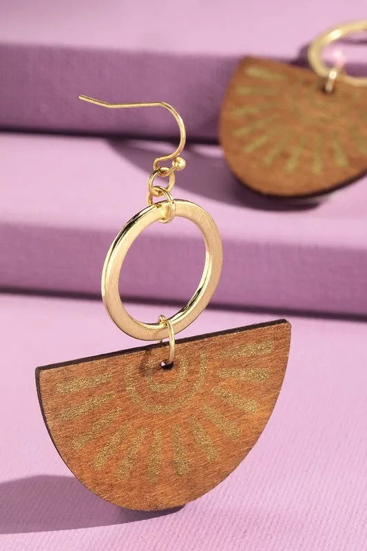 ELLA WOOD SUNBURST DROP EARRINGS