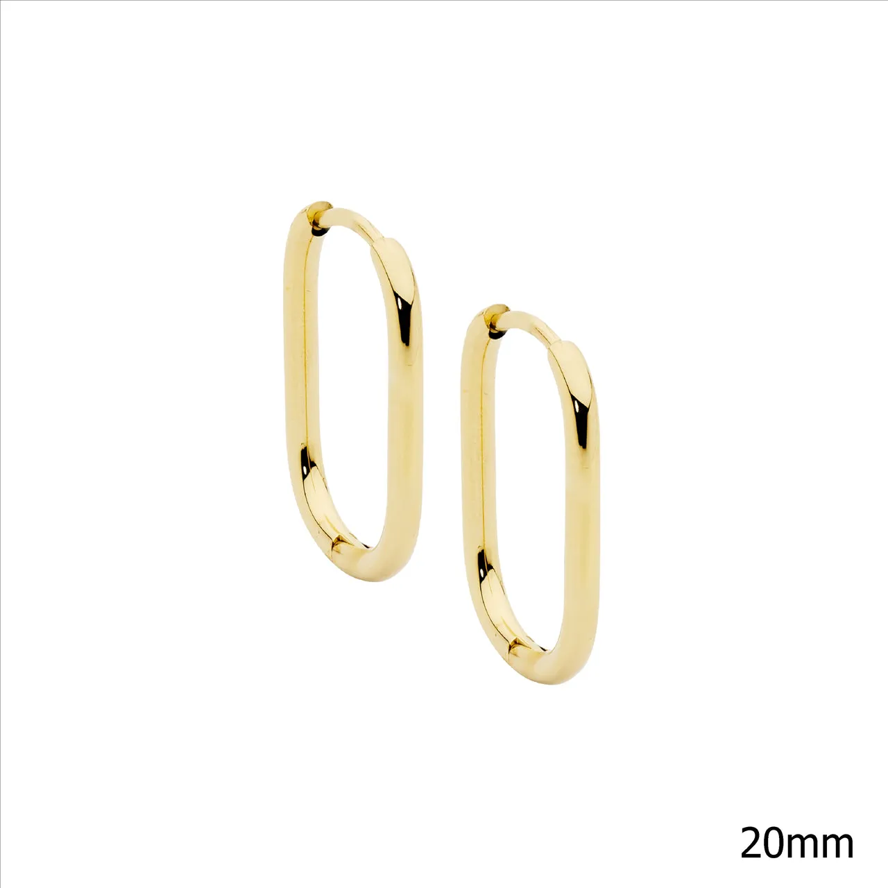 Ellani Sleek Gold-Plated Oval Hoop Earrings