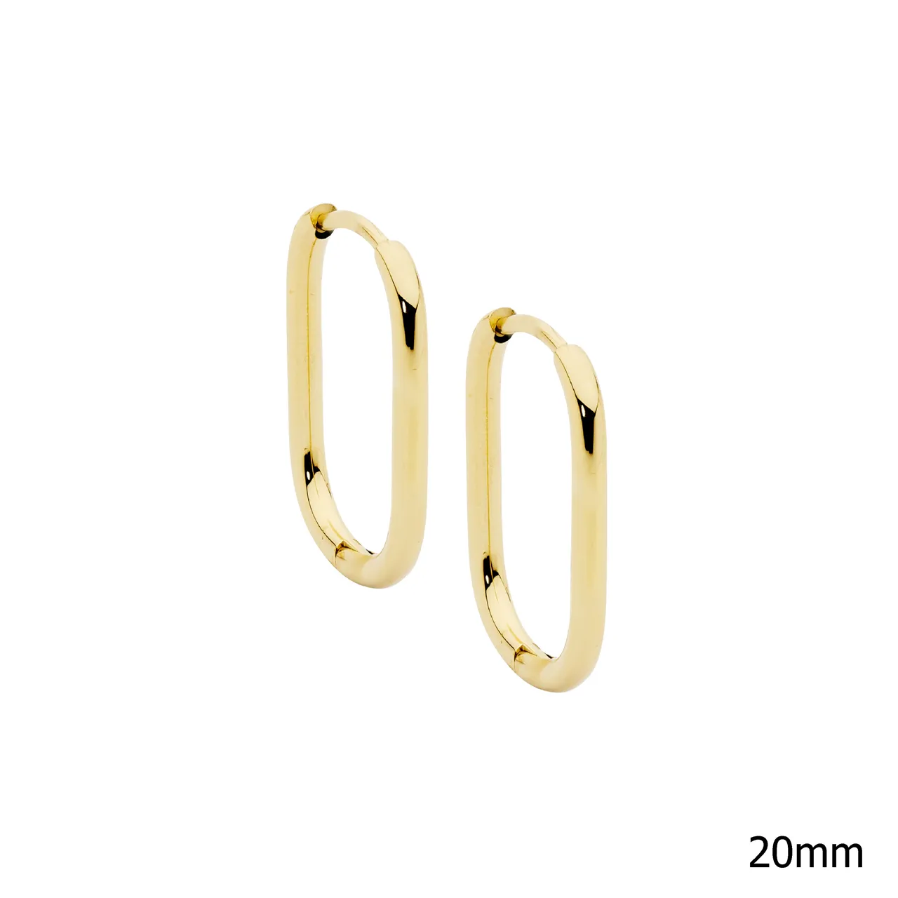 Ellani Sleek Gold-Plated Oval Hoop Earrings