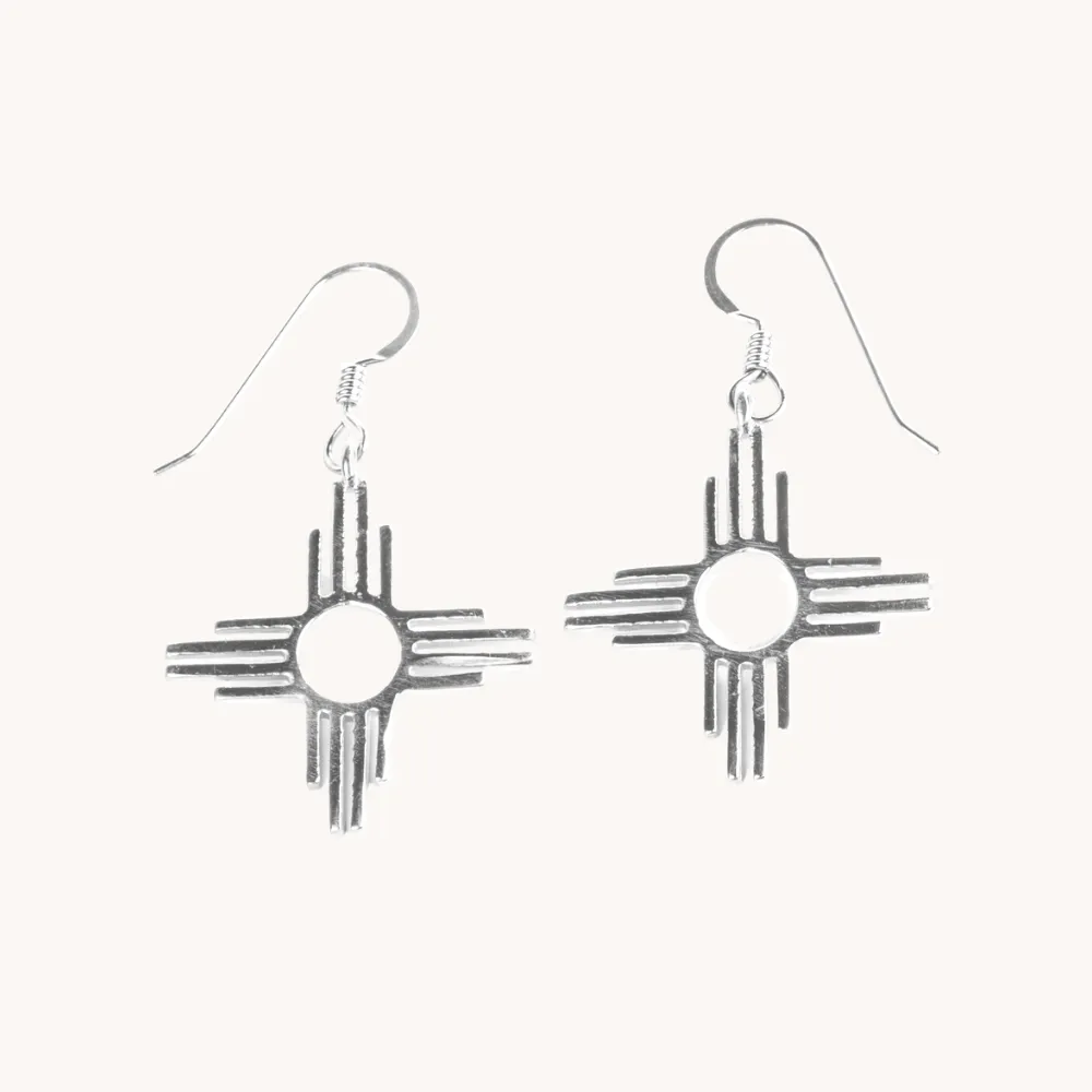 Enchantment: Silver Zia Dangle Earrings