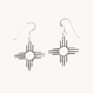 Enchantment: Silver Zia Dangle Earrings